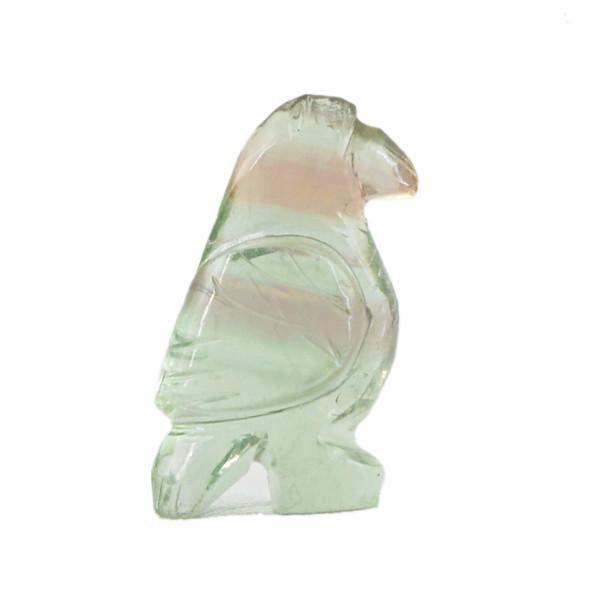 gemsmore:Natural Artisan Carved Bird Green Fluorite Gemstone