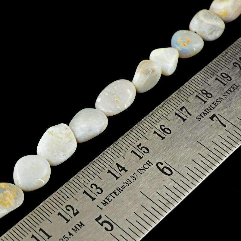 gemsmore:Natural Australian Opal Beads Strand - Untreated Drilled