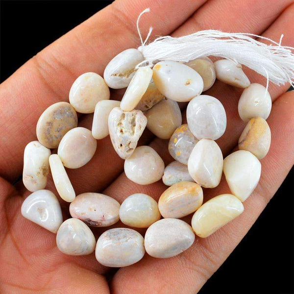 gemsmore:Natural Australian Opal Drilled Beads Strand