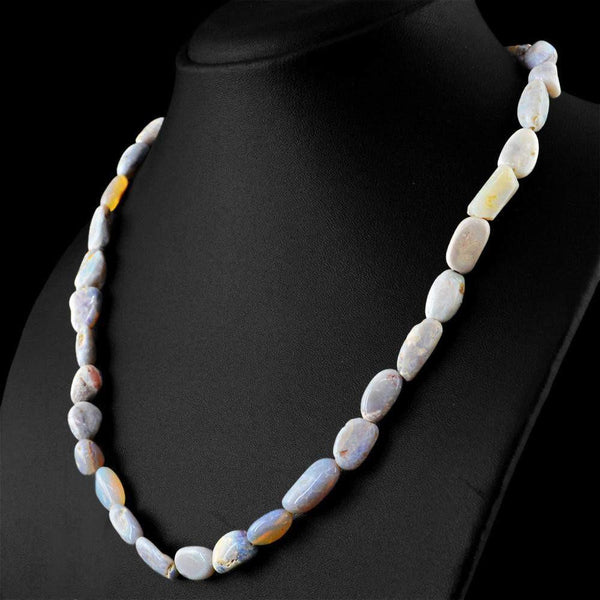 gemsmore:Natural Australian Opal Necklace 20 Inches Long Untreated Beads