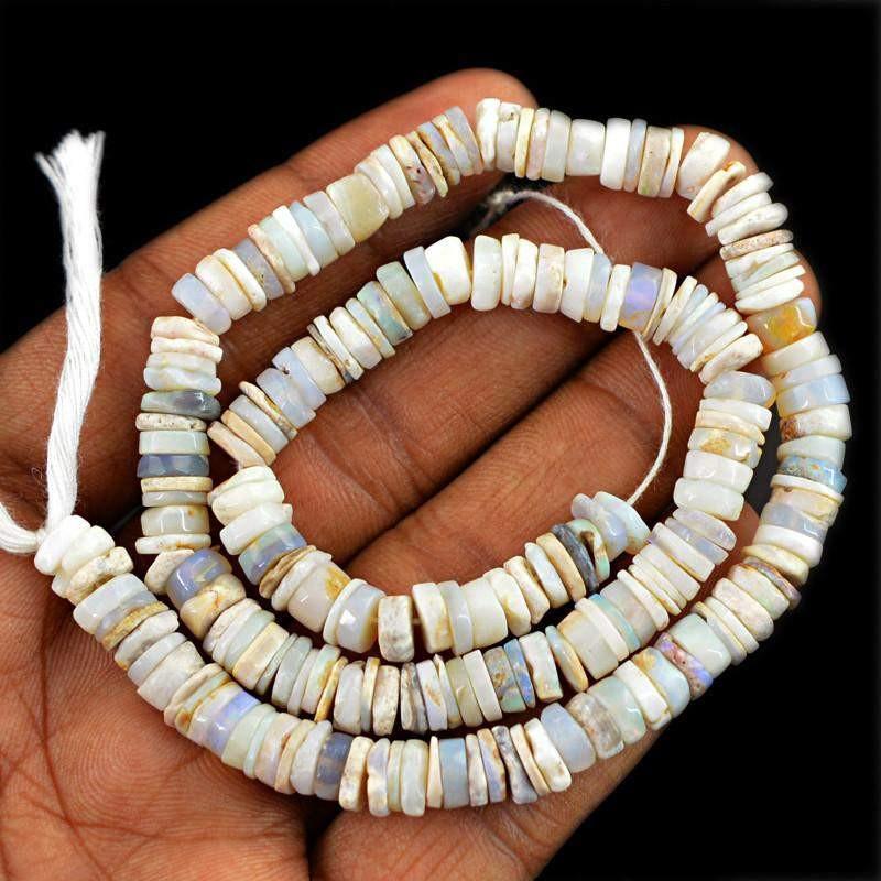 gemsmore:Natural Australian Opal Round Beads Strand