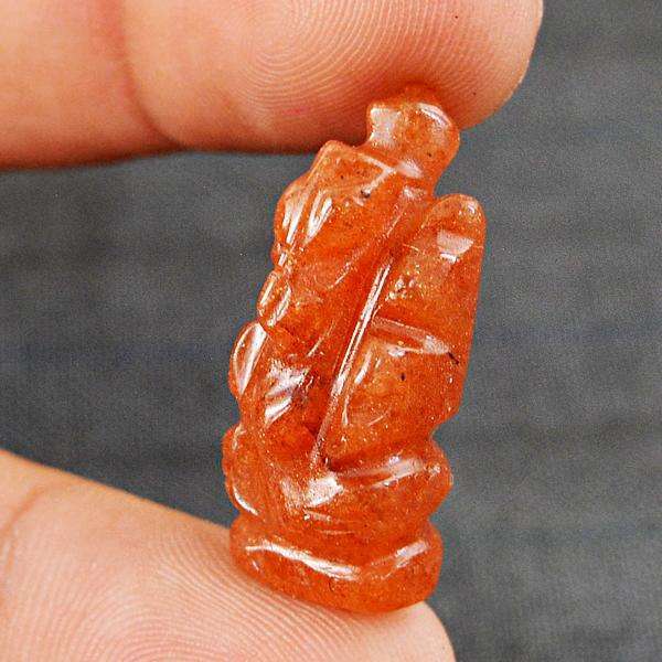 gemsmore:Natural Aventurine Carved Lord Ganesha Gemstone