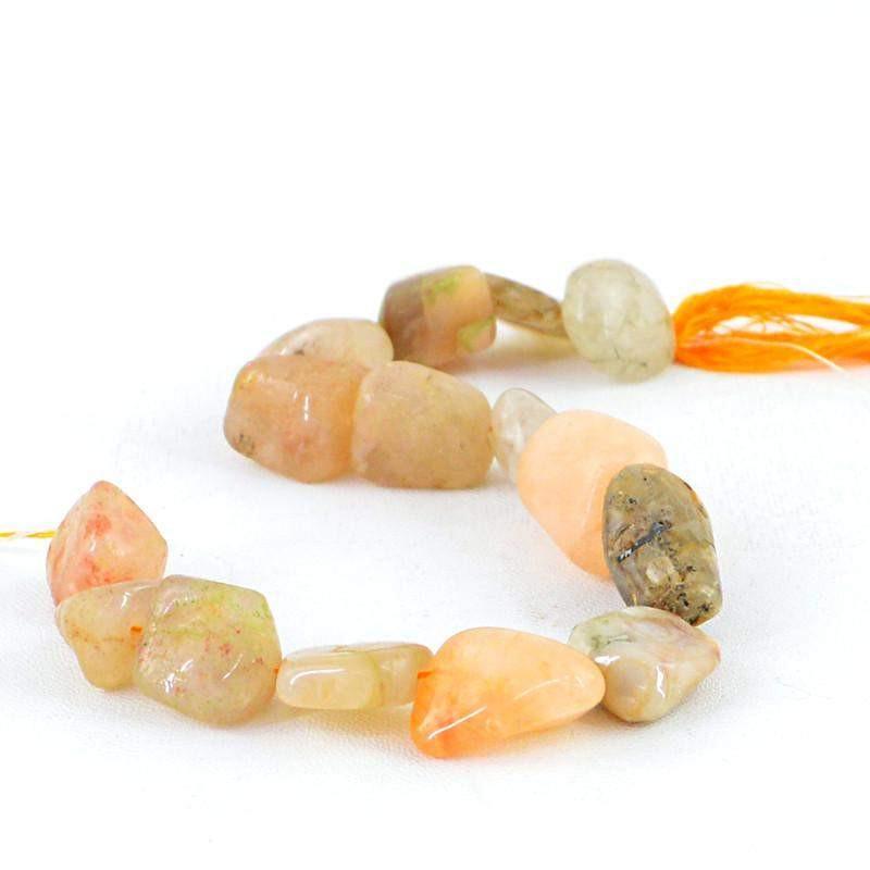 gemsmore:Natural Aventurine Drilled Beads Strand