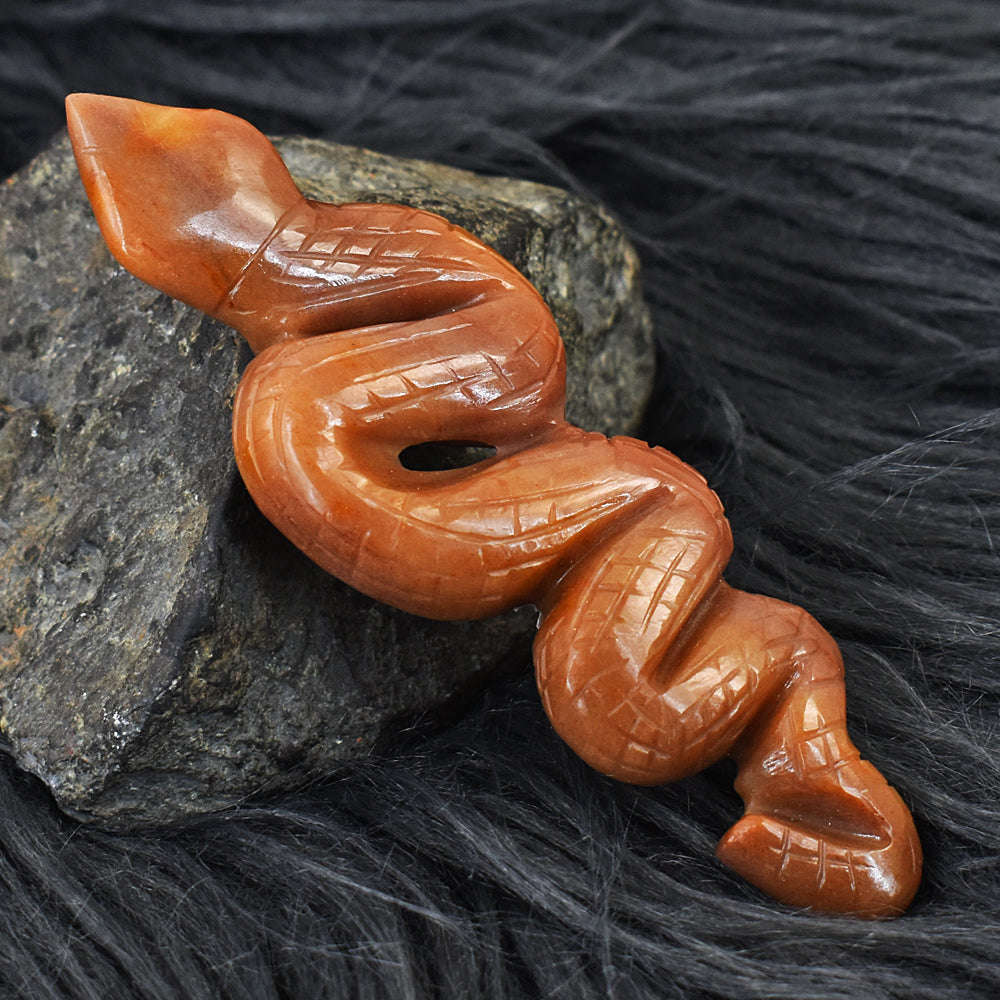 gemsmore:Natural Aventurine Hand Carved Snake