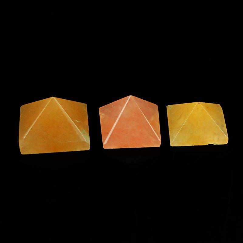 gemsmore:Natural Aventurine Healing Pyramid Gemstone Lot