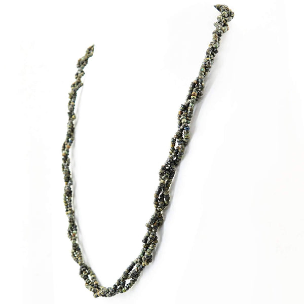 gemsmore:Natural Azurite Necklace Single Strand Untreated Round Cut Beads