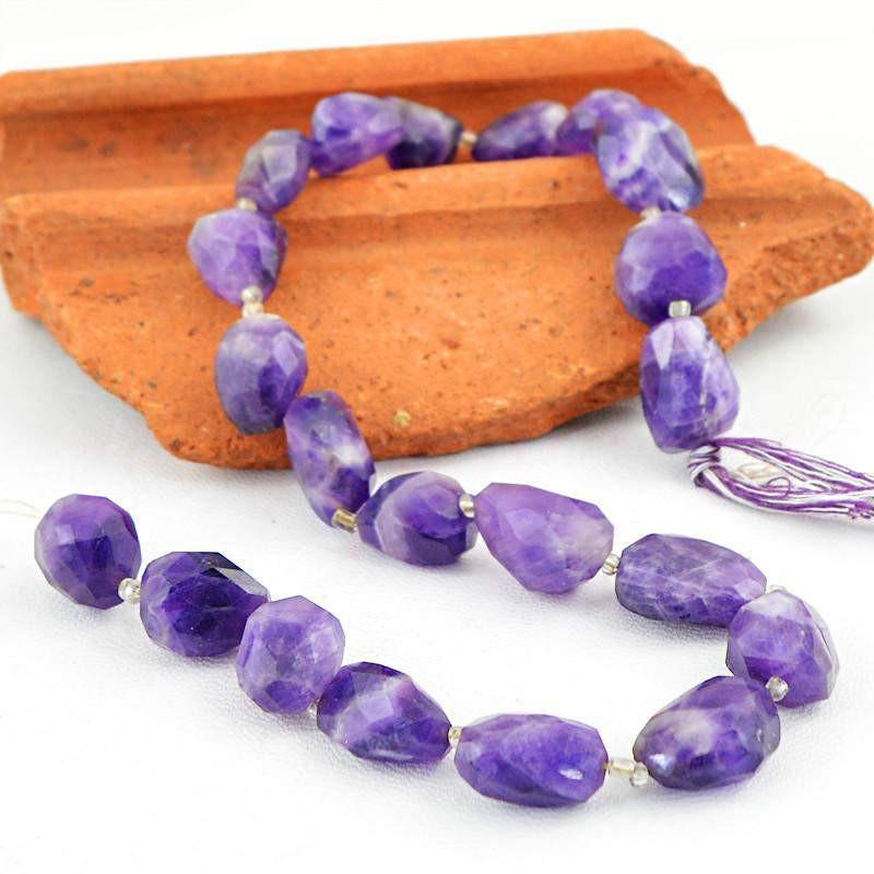 gemsmore:Natural Bi -Color Amethyst Faceted Beads Strand