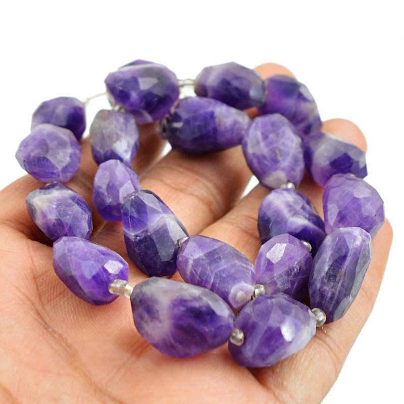 gemsmore:Natural Bi -Color Amethyst Faceted Beads Strand