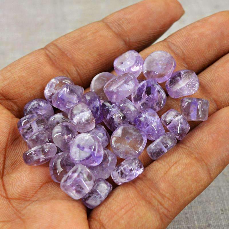 gemsmore:Natural Bi-Color Amethyst Beads Lot - Drilled Round Shape