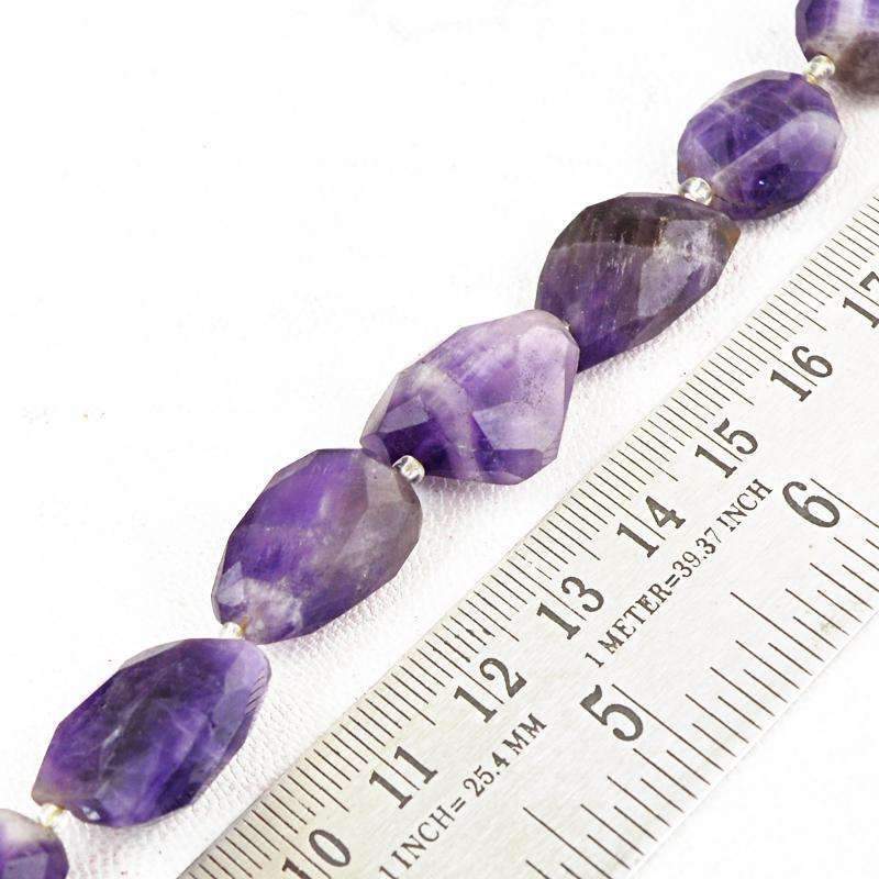 gemsmore:Natural Bi-Color Amethyst Beads Strand - Faceted Drilled