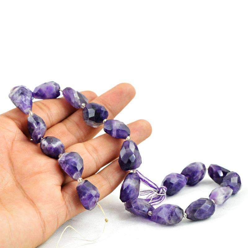 gemsmore:Natural Bi-Color Amethyst Beads Strand - Faceted Drilled
