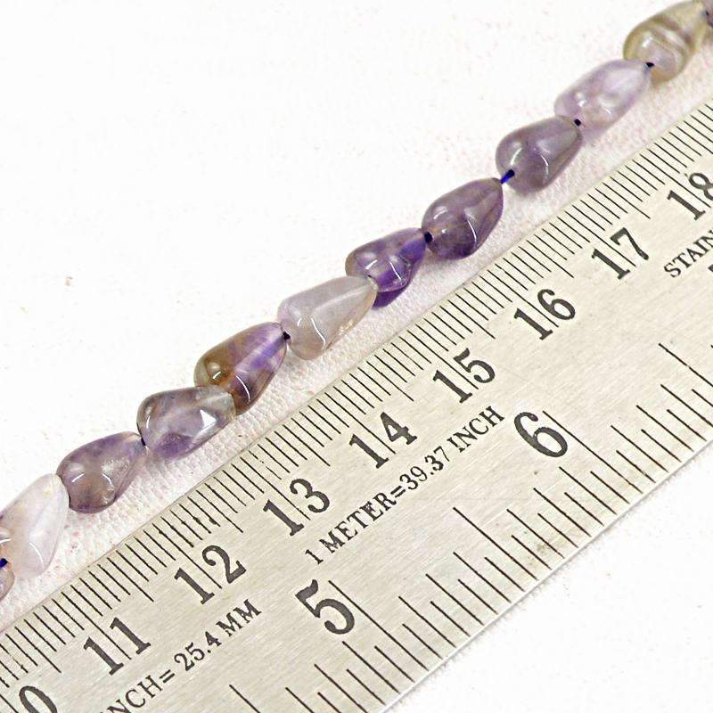 gemsmore:Natural Bi-Color Amethyst Beads Strand - Untreated Drilled