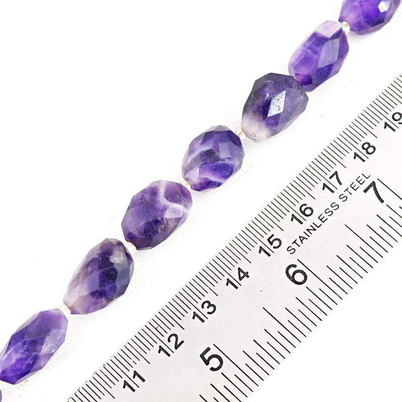 gemsmore:Natural Bi-Color Amethyst Beads Strand Drilled Faceted