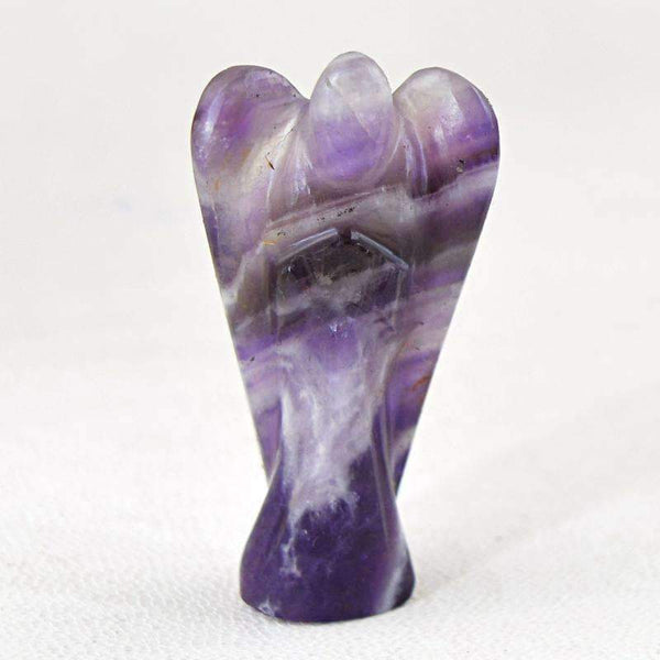 gemsmore:Natural Bi Color Amethyst Carved Healing Angel Gemstone