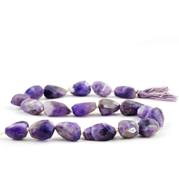 gemsmore:Natural Bi-Color Amethyst Drilled Beads Strand - Faceted