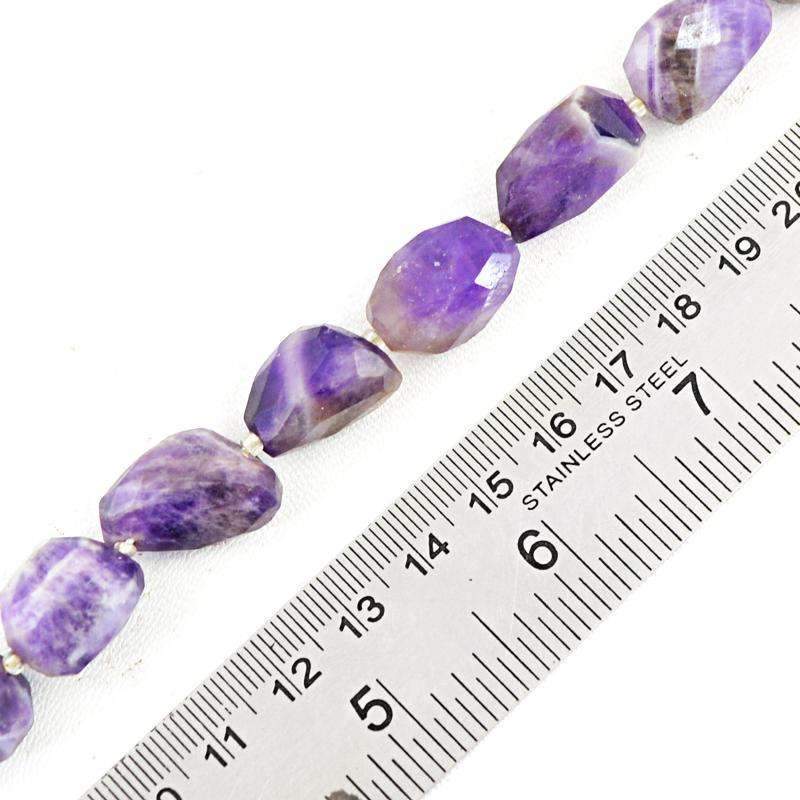 gemsmore:Natural Bi-Color Amethyst Drilled Beads Strand - Faceted