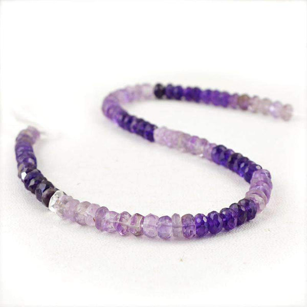 gemsmore:Natural Bi-Color Amethyst Drilled Beads Strand Round Shape Faceted