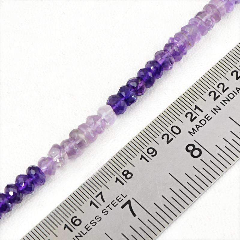 gemsmore:Natural Bi-Color Amethyst Drilled Beads Strand Round Shape Faceted