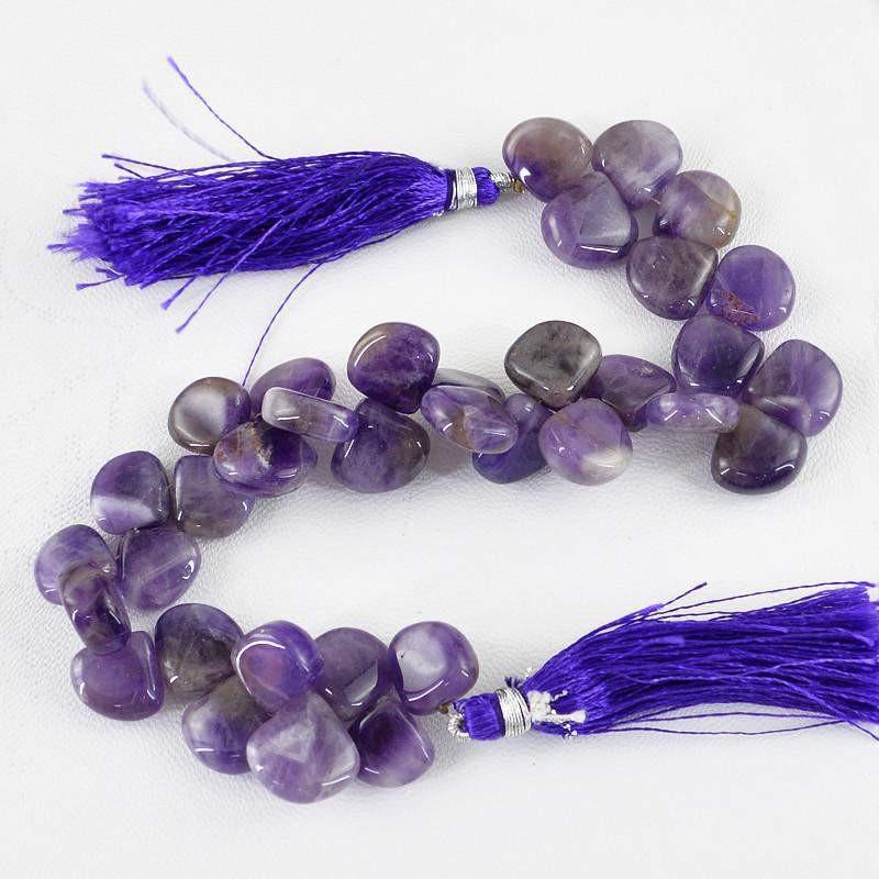 gemsmore:Natural Bi-color Amethyst Drilled Beads Strand
