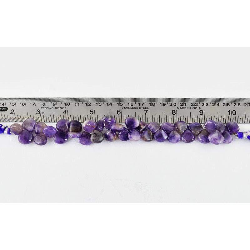 gemsmore:Natural Bi-color Amethyst Drilled Beads Strand