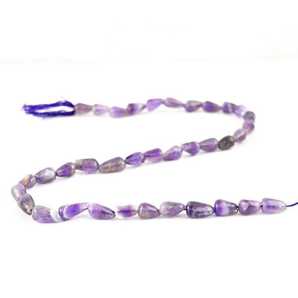 gemsmore:Natural Bi-Color Amethyst Drilled Beads Strand
