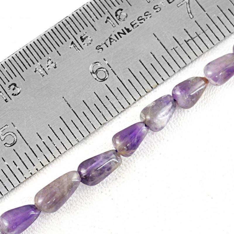 gemsmore:Natural Bi-Color Amethyst Drilled Beads Strand