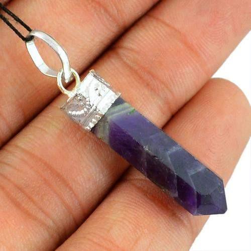 gemsmore:Natural Bi Color Amethyst Healing Point Pendant