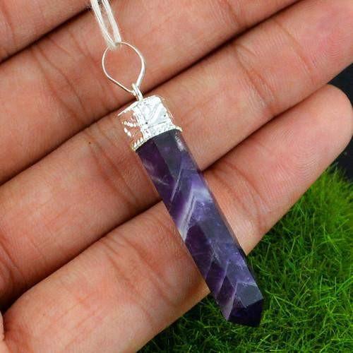 gemsmore:Natural Bi Color Amethyst Point Pendant