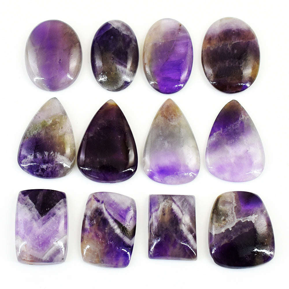 gemsmore:Natural Bi-Color Amethyst Untreated Gemstone Cabochon Lot