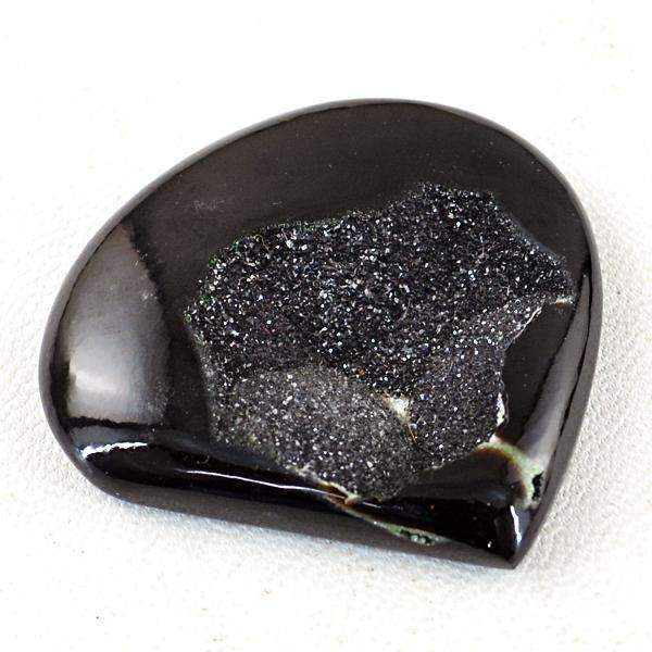 gemsmore:Natural Black Druzy Onyx Gemstone - Untreated Loose
