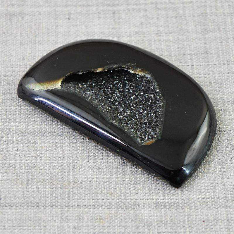 gemsmore:Natural Black Druzy Onyx Gemstone - Untreated Loose