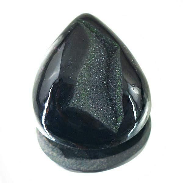 gemsmore:Natural Black Druzy Onyx Pear Shape Loose Gemstone