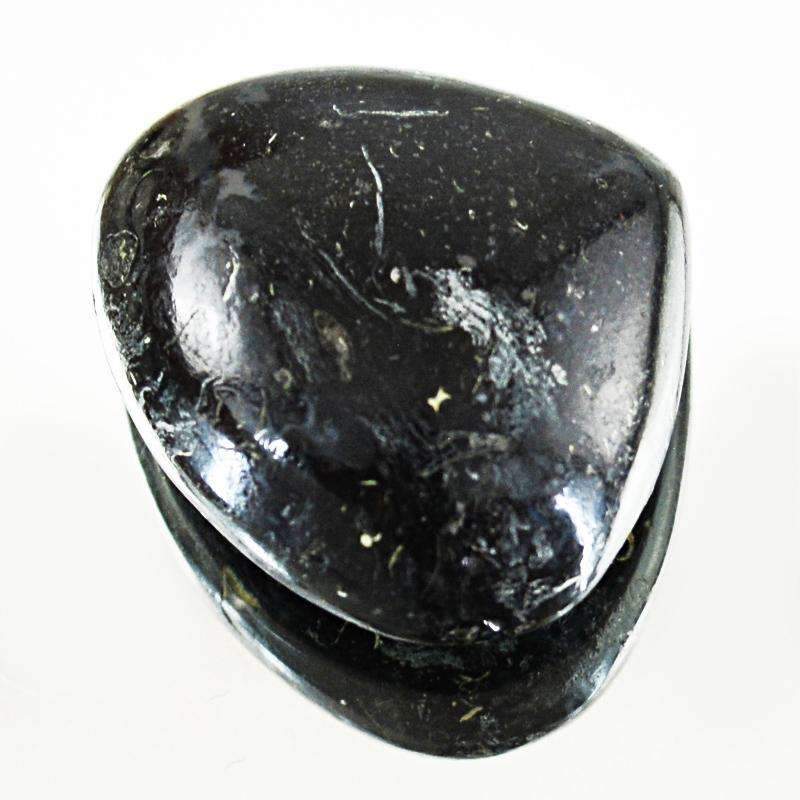 gemsmore:Natural Black Galaxy Jasper Gemstone Pear Shape