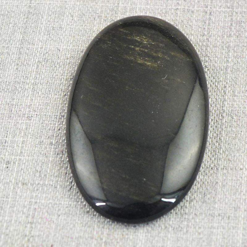 gemsmore:Natural Black Galaxy Jasper Oval Shape Loose Gemstone