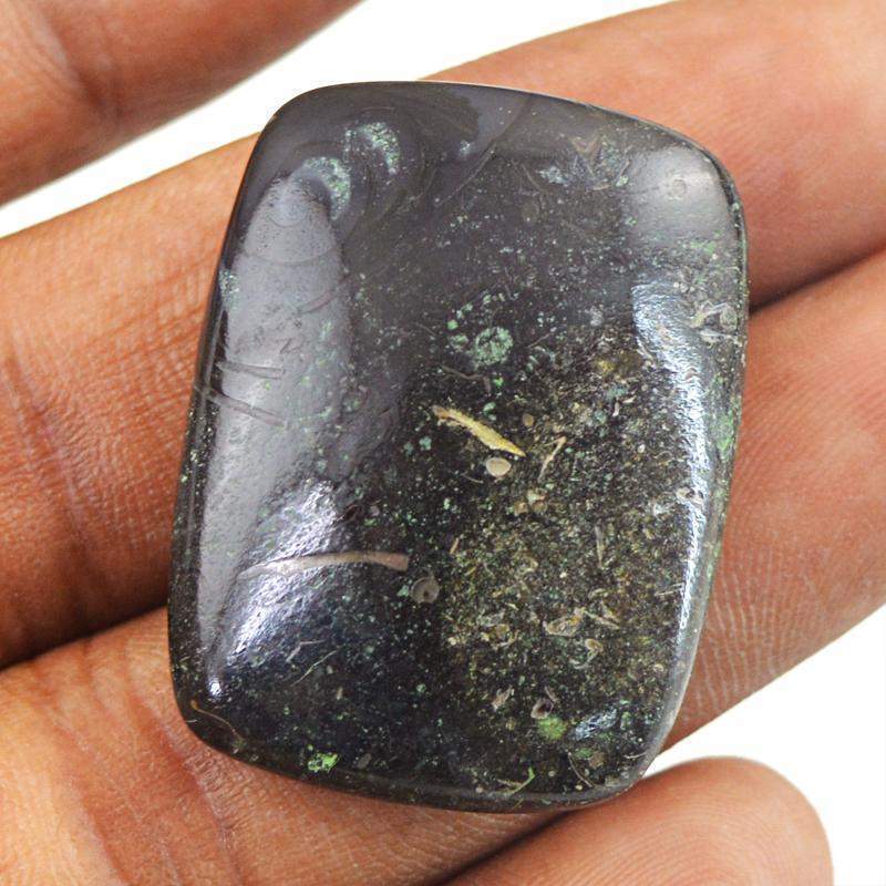 gemsmore:Natural Black Galaxy Jasper Untreated Loose Gemstone