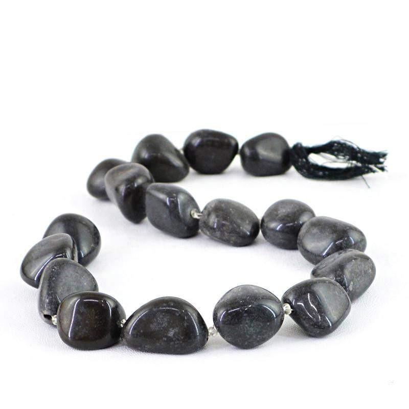 gemsmore:Natural Black Obsidian Beads Strand