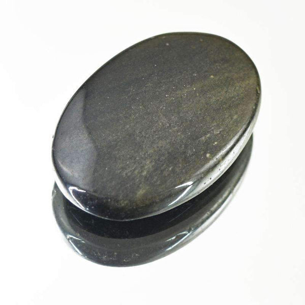 gemsmore:Natural Black Obsidian Gemstone - Oval Shape