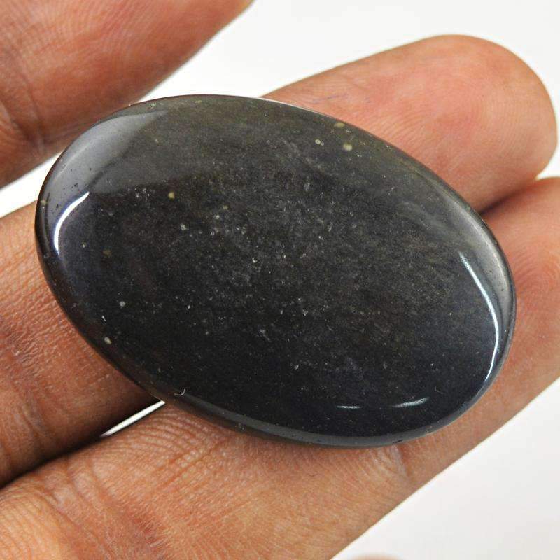 gemsmore:Natural Black Obsidian Gemstone - Oval Shape