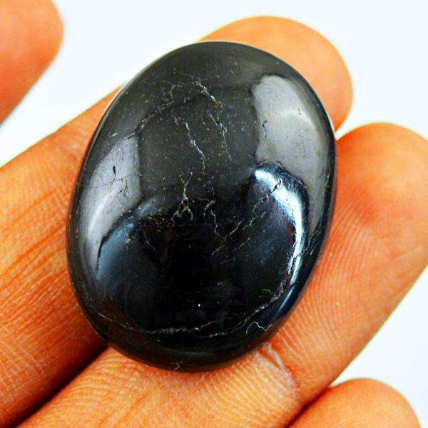 gemsmore:Natural Black Obsidian Oval Shape Loose Gemstone