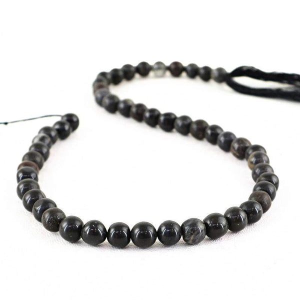 gemsmore:Natural Black Obsidian Strand Untreated Round Shape Beads