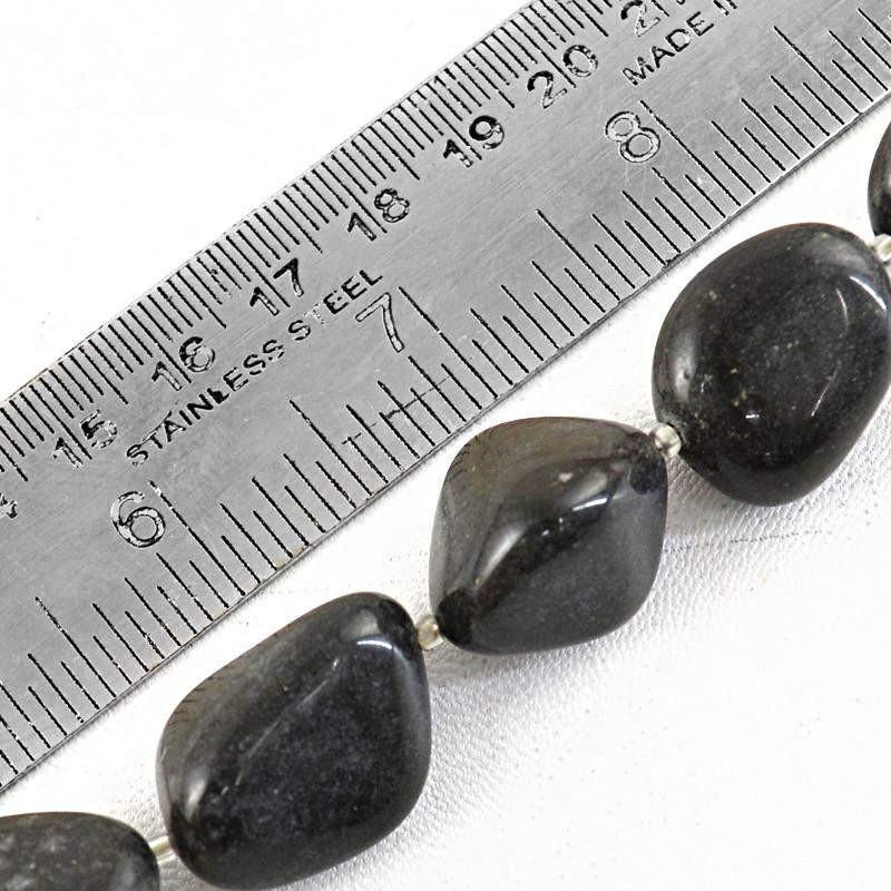 gemsmore:Natural Black Obsidian Unheated Beads Strand