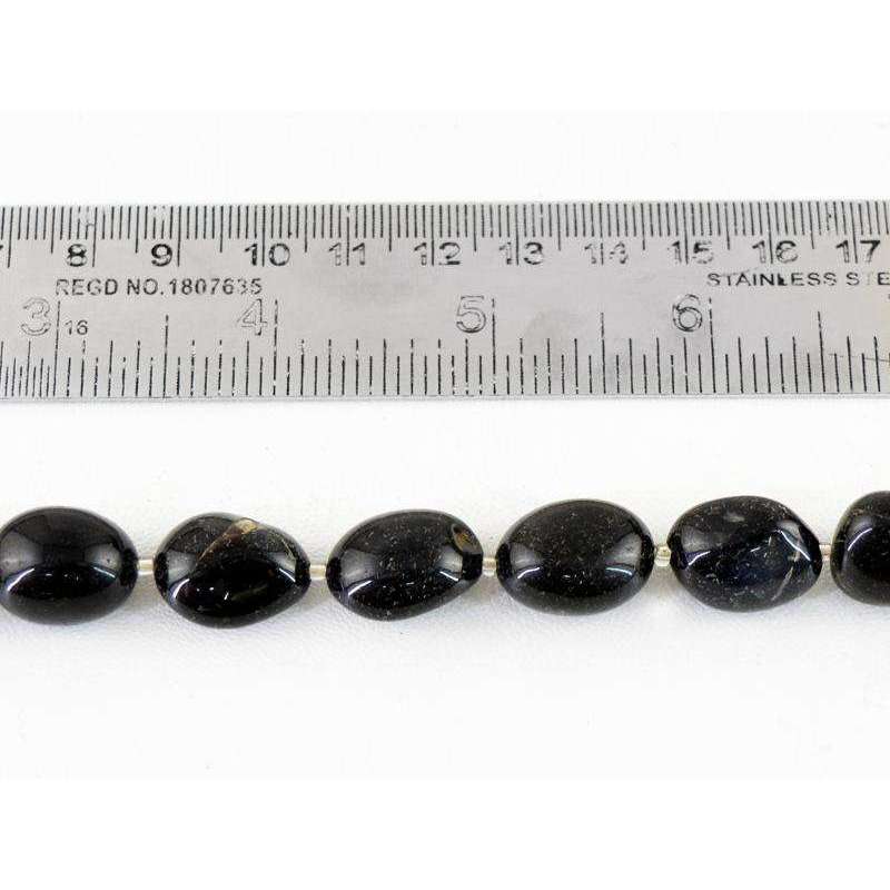 gemsmore:Natural Black Onyx Beads Strand - Drilled