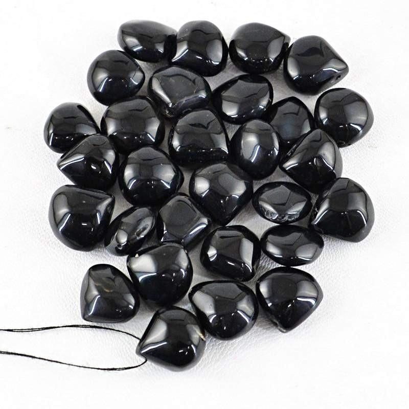 gemsmore:Natural Black Onyx Drilled Beads Lot