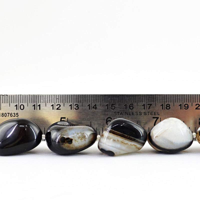 gemsmore:Natural Black Onyx Drilled Beads Strand