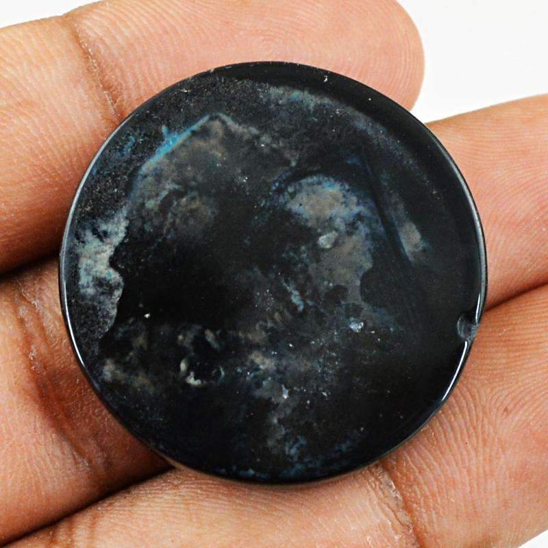 gemsmore:Natural Black Onyx Gemstone - Drilled Round Shape