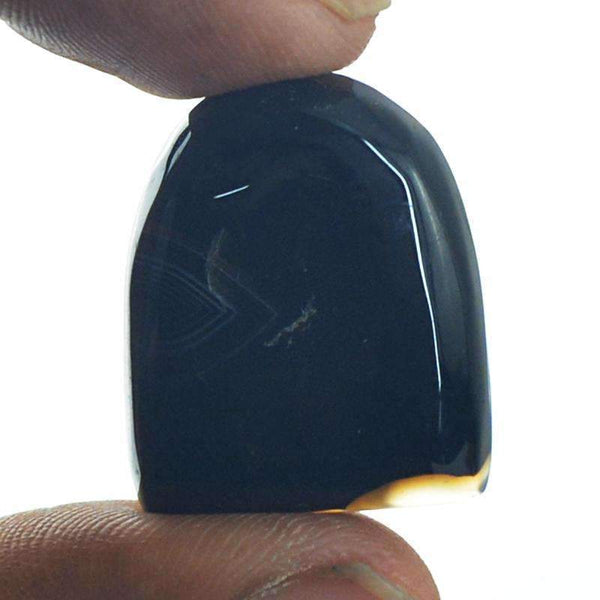gemsmore:Natural Black Onyx Gemstone Loose Untreated
