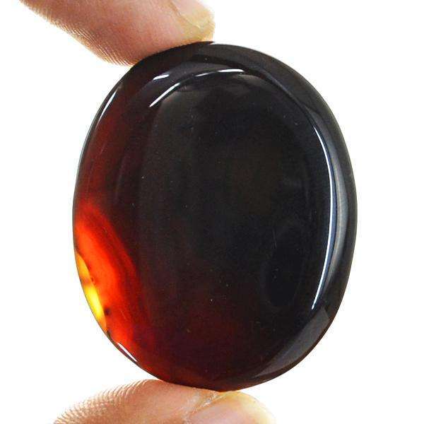 Natural Black Onyx Oval Shape Untreated Loose Gemstone