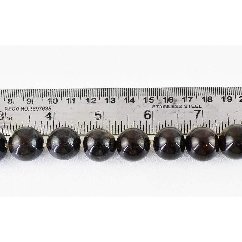 gemsmore:Natural Black Onyx Round Shape Beads Strand