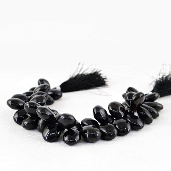 gemsmore:Natural Black Onyx Unheated Beads Strand