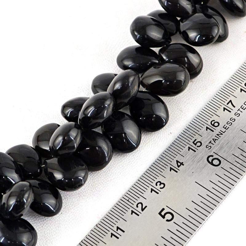 gemsmore:Natural Black Onyx Unheated Beads Strand